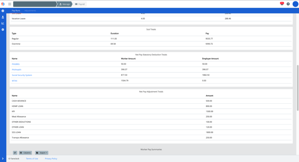 detailed record or document