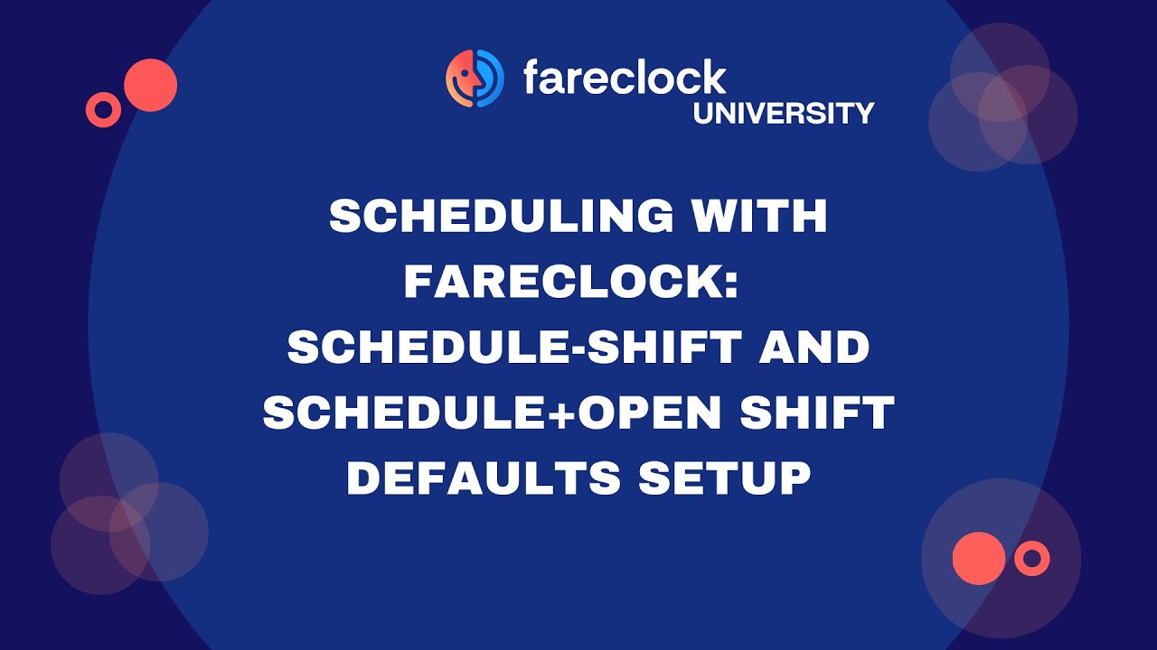 Schedule+Open Shift Setup