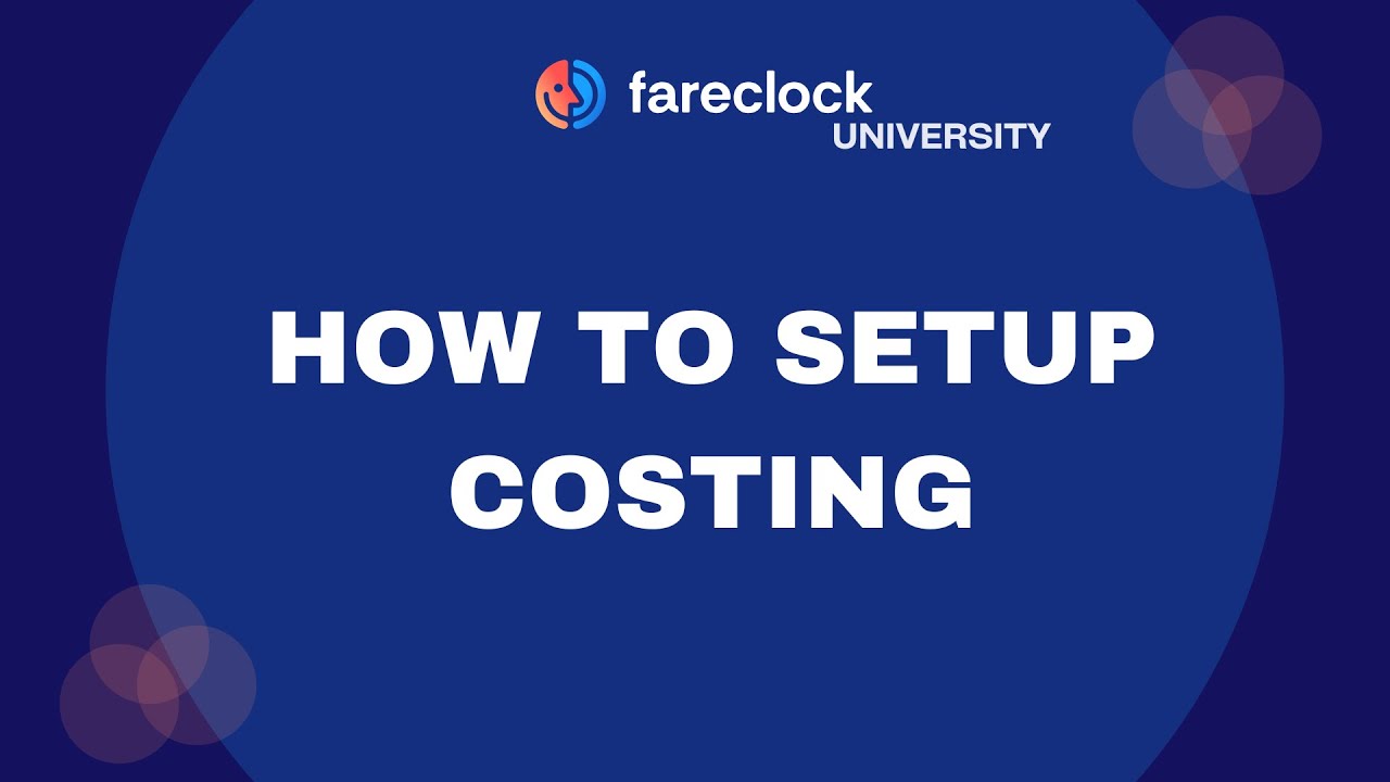 Setting up Costing Feature