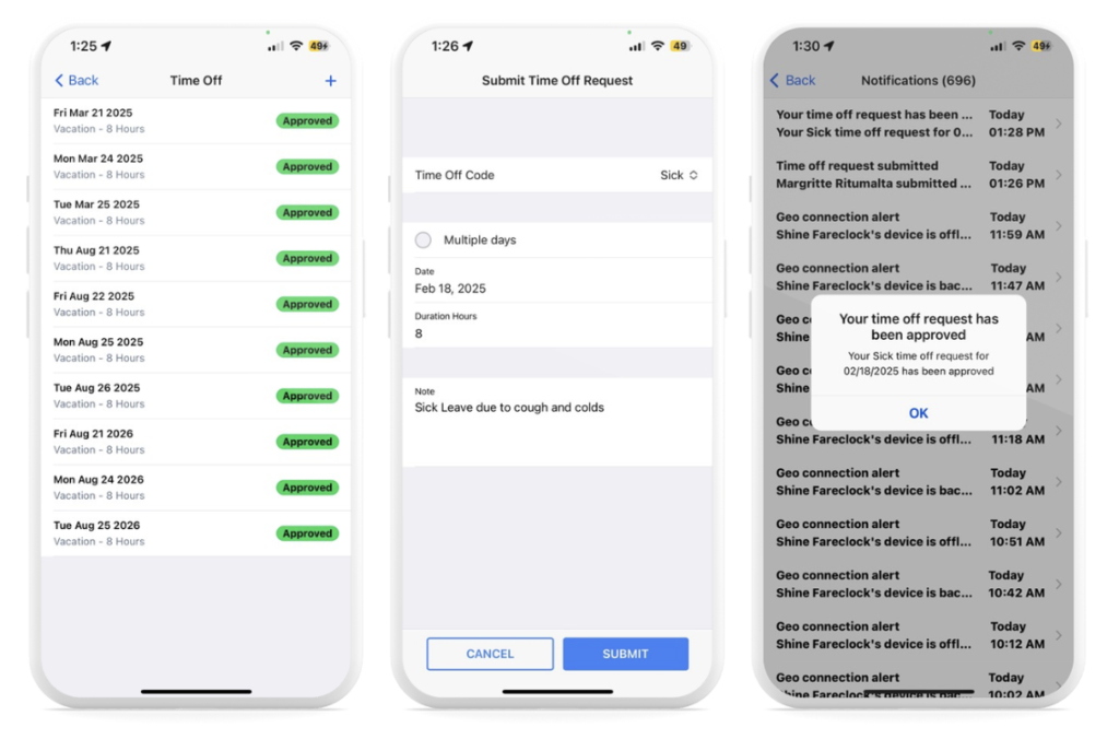 Fareclock mobile app