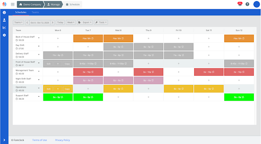 Manage Team Schedule