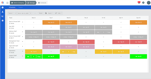 Manage Team Schedules on the Console