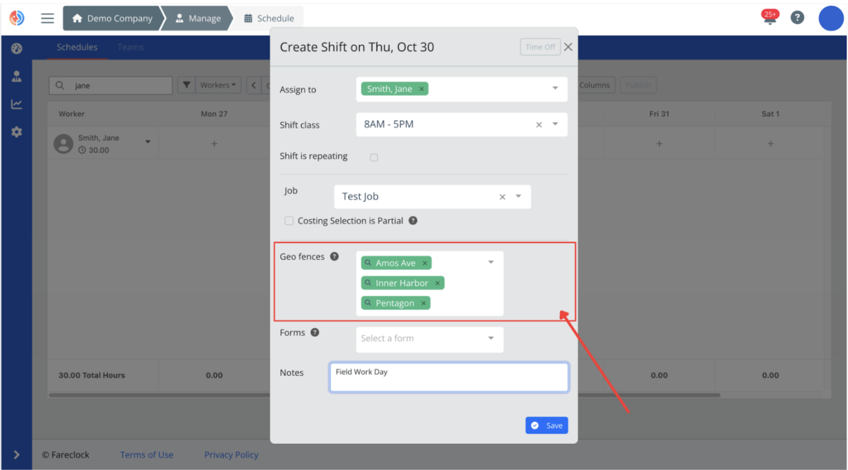 Feature Preview Assign Geo Fence on User Shifts