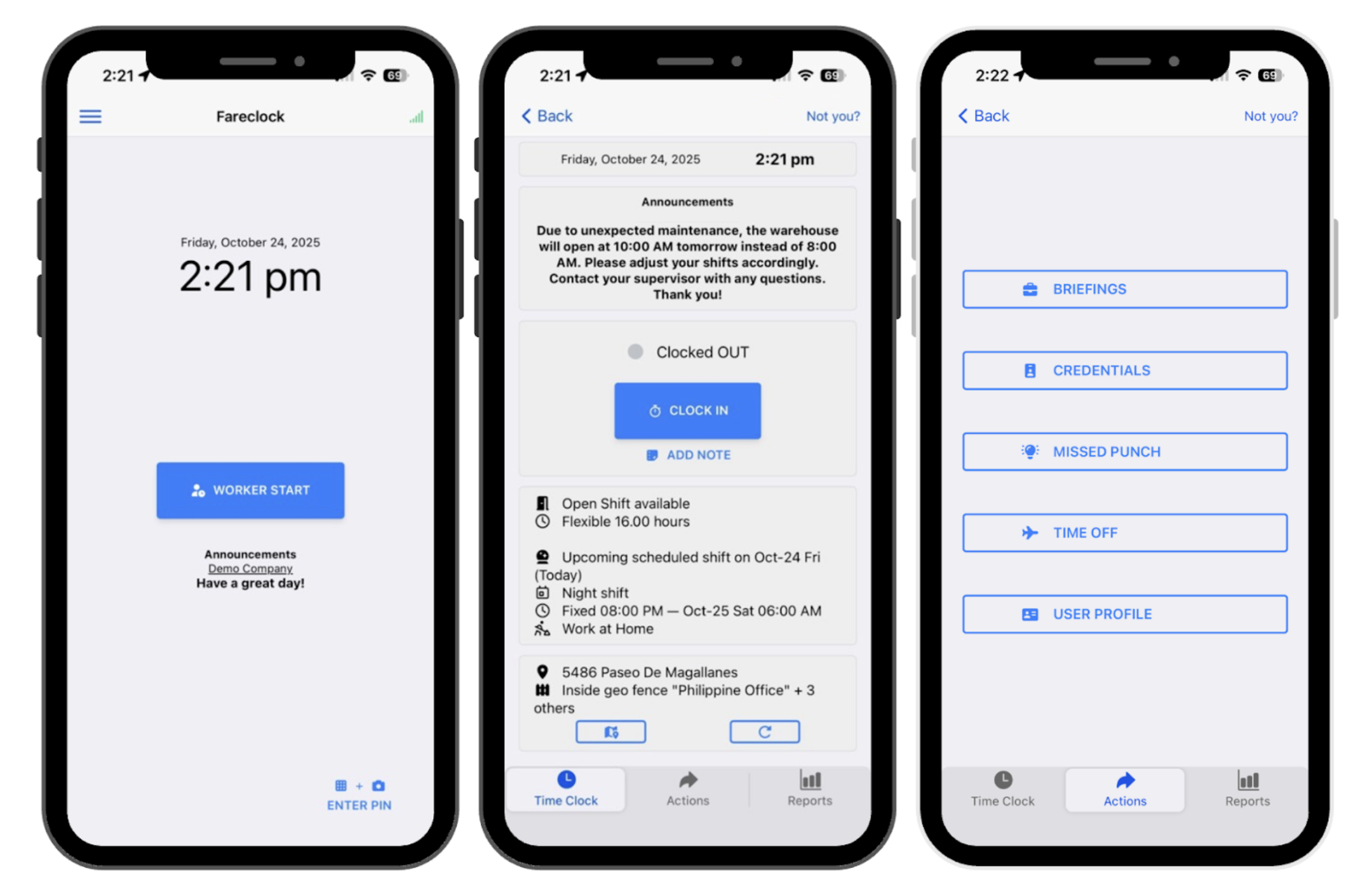 Feature Preview Fareclock Mobile App