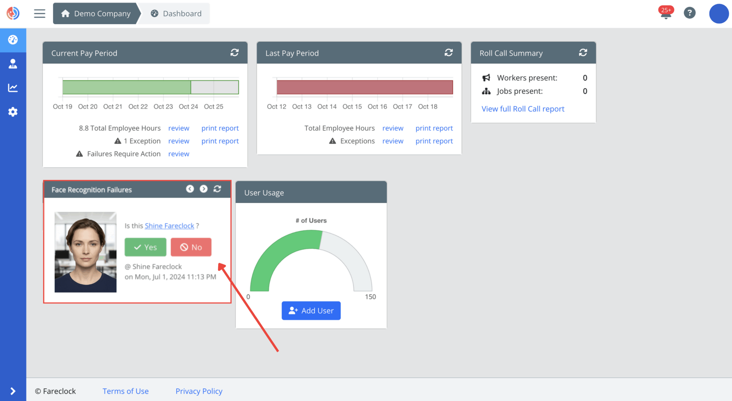 Face Recognition Failure Window
