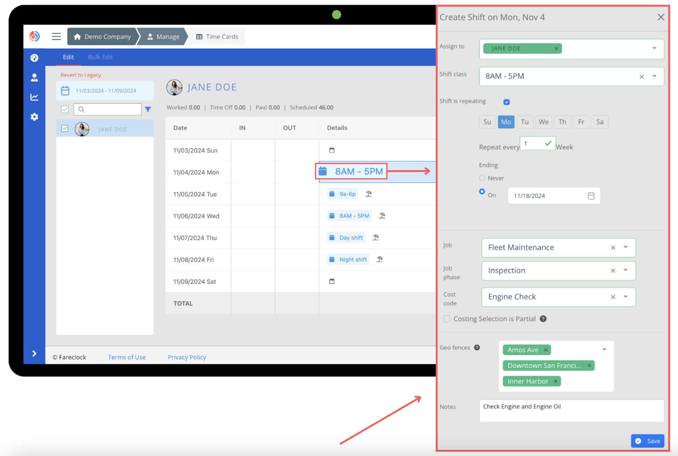 Create Shift on Fareclock Timecard Editor Create Shift on Fareclock Timecard Editor