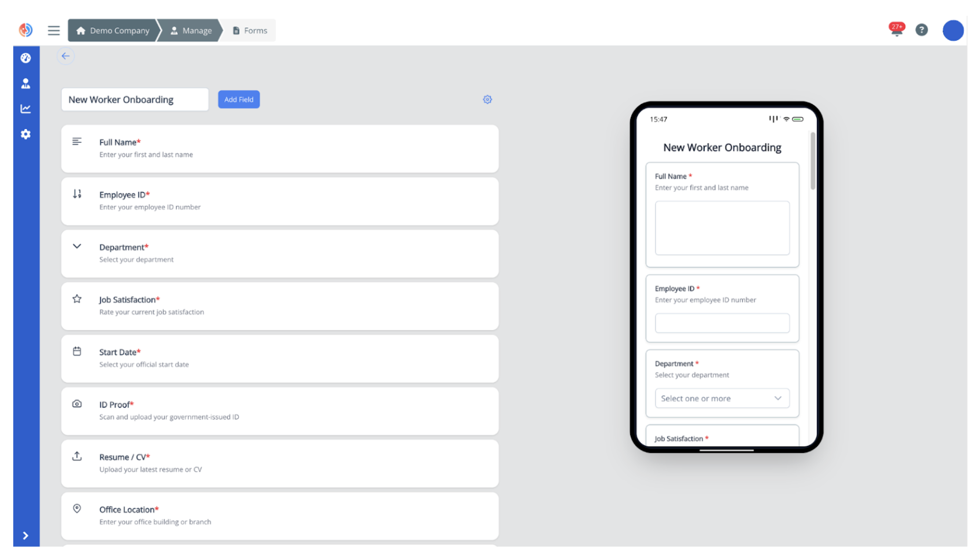 Forms Builder on the Organization Console Forms Builder on the Organization Console