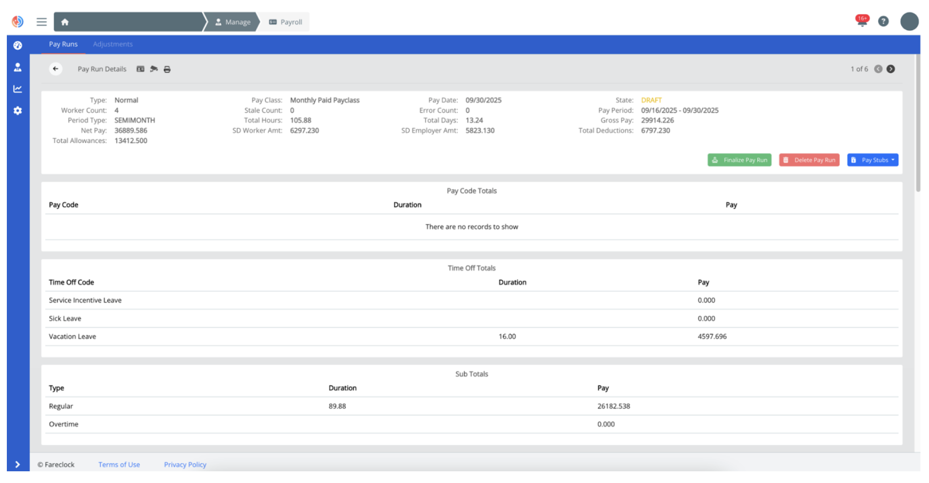 Manage Pay Runs on the Organization Console Manage Pay Runs on the Organization Console