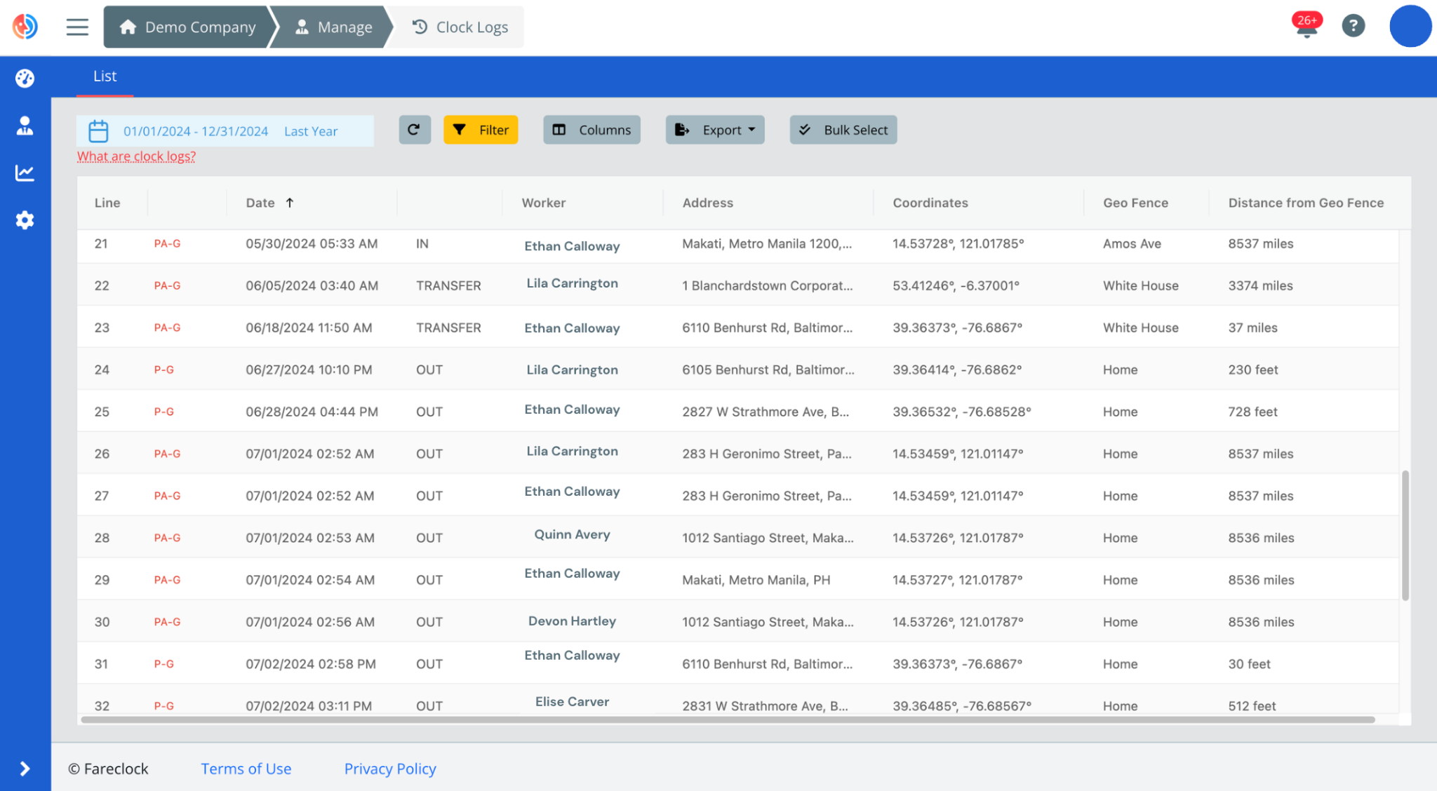 Review and Manage Clock Logs on the Organization Dashboard Review and Manage Clock Logs on the Organization Dashboard