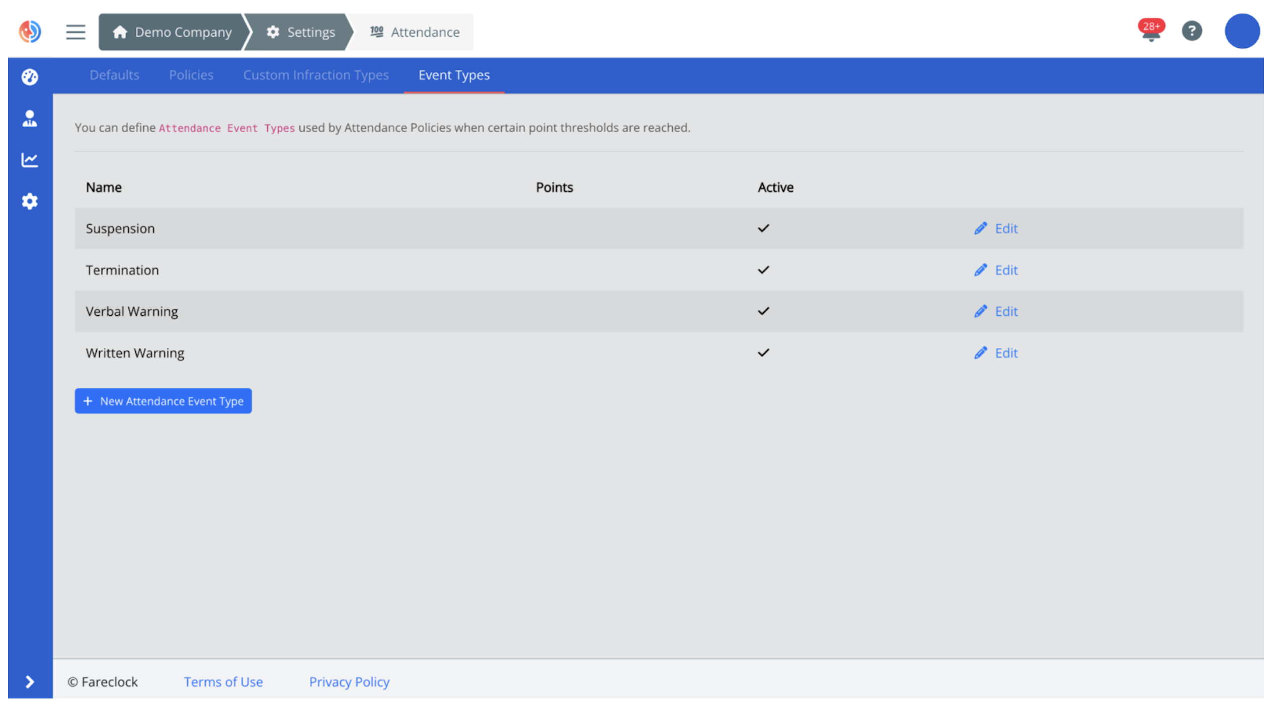 Set Up Attendance Infraction Events on Organization Console Set Up Attendance Infraction Events on Organization Console