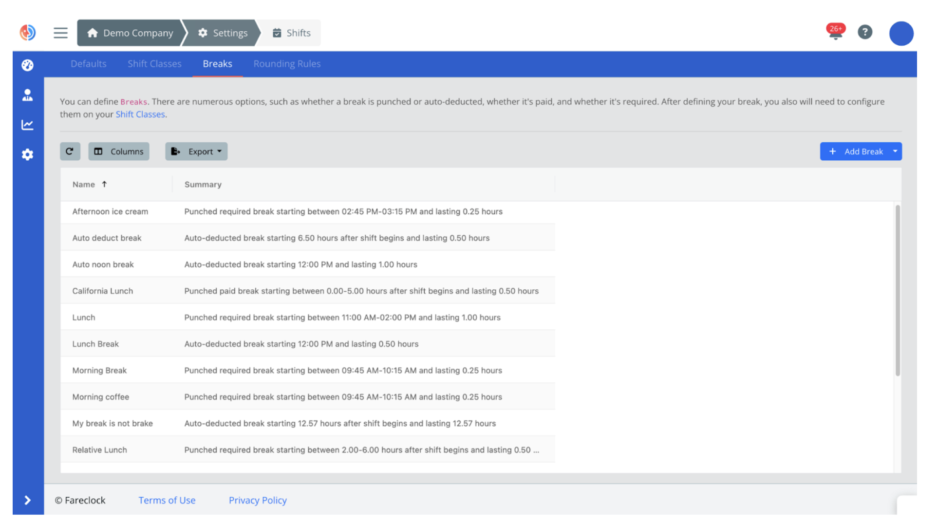 Set Up Shift Breaks on the Organization Console Set Up Shift Breaks on the Organization Console