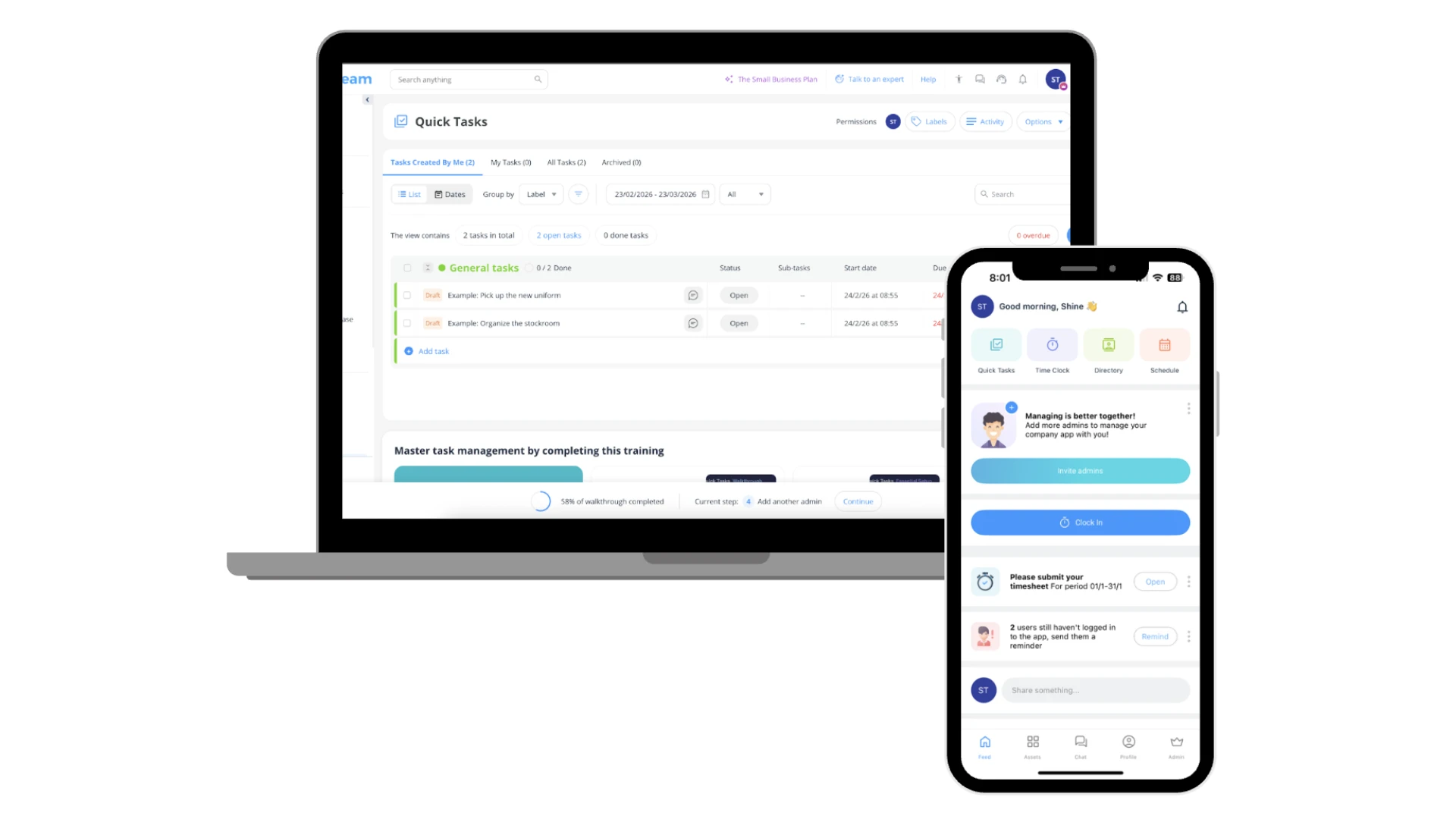 Connecteam dashboard overview Connecteam dashboard overview for field team coordination