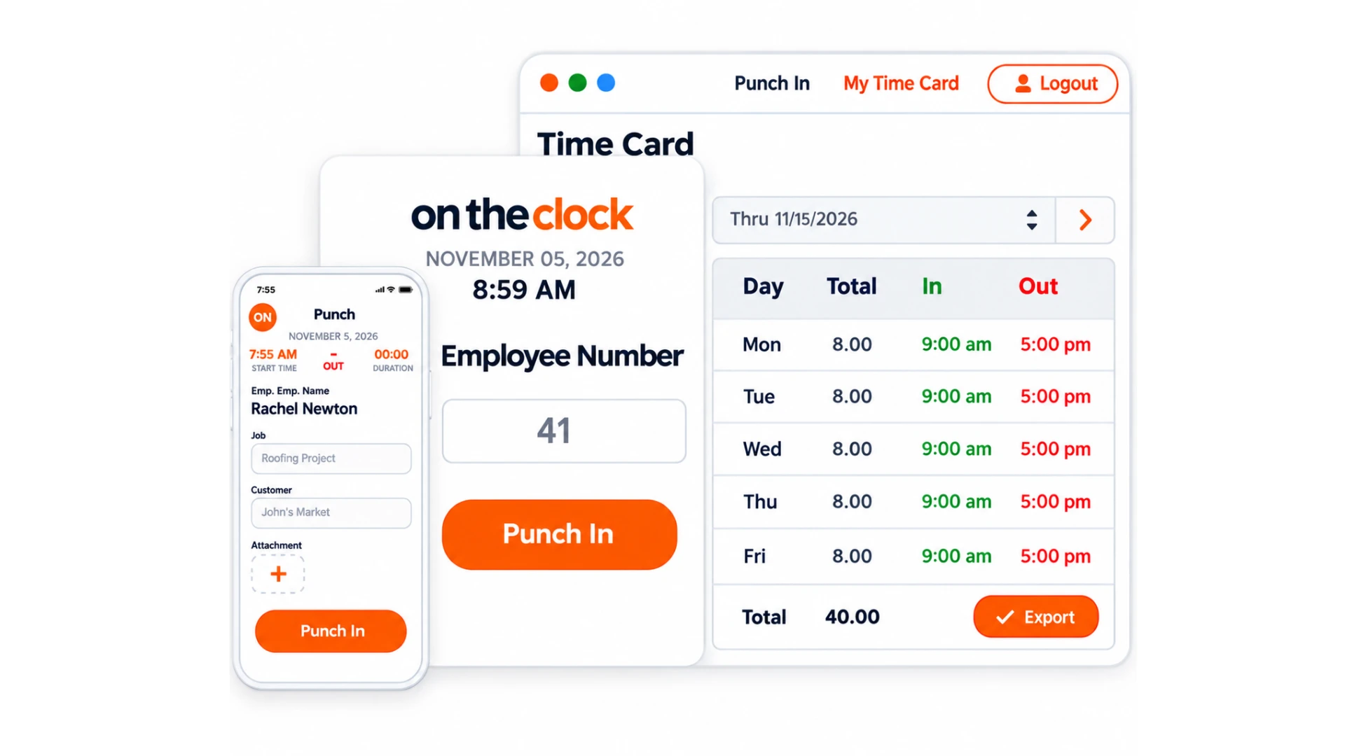 OnTheClock time card overview OnTheClock time card overview