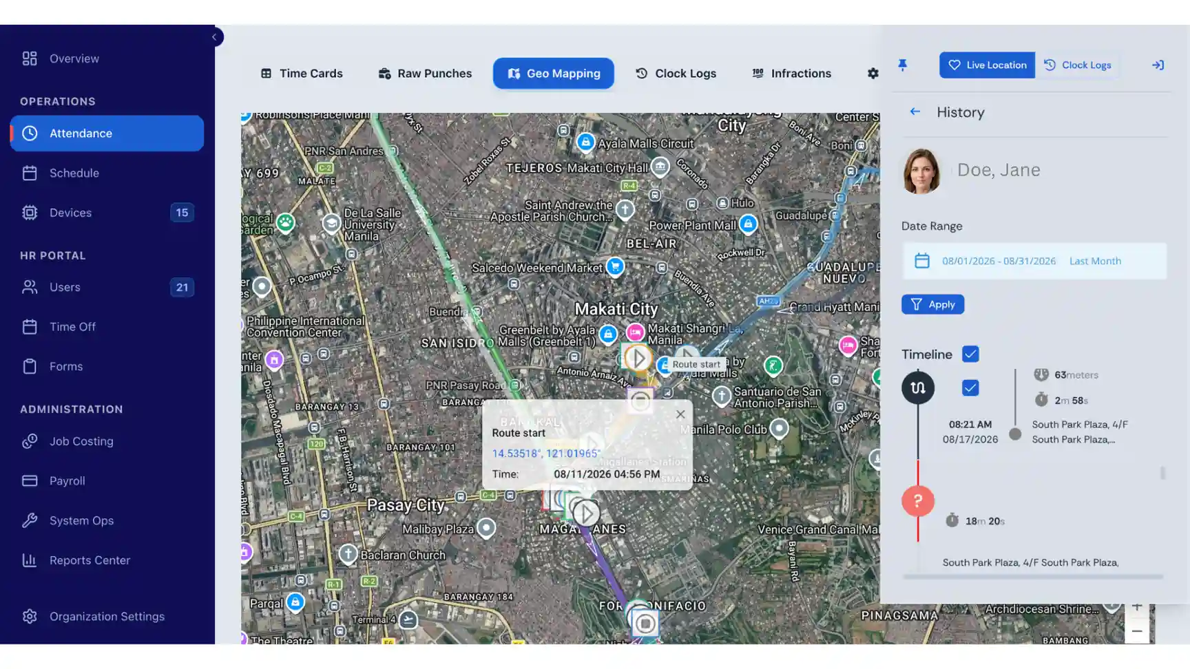 fareclock-03 Geofencing for Job-Site Punches