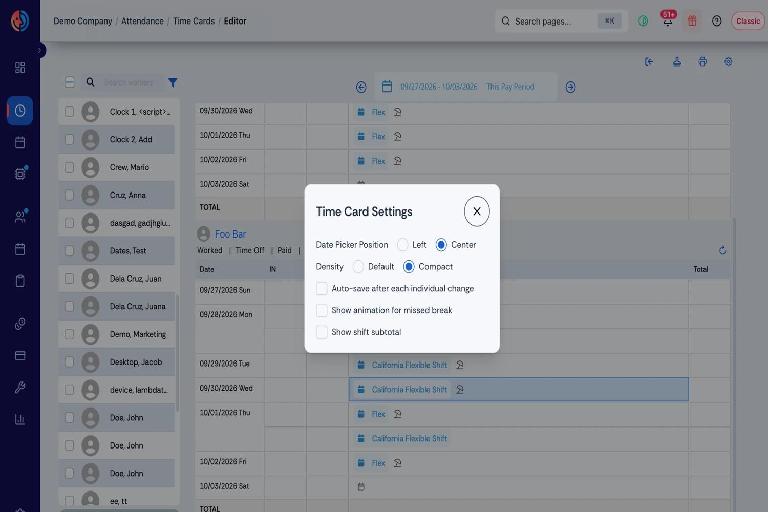 fareclock-screenshot-1 Fareclock Attendance Time Card Settings