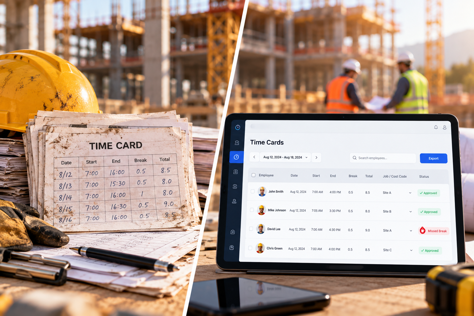 Construction Time Cards vs. Digital Timesheets: